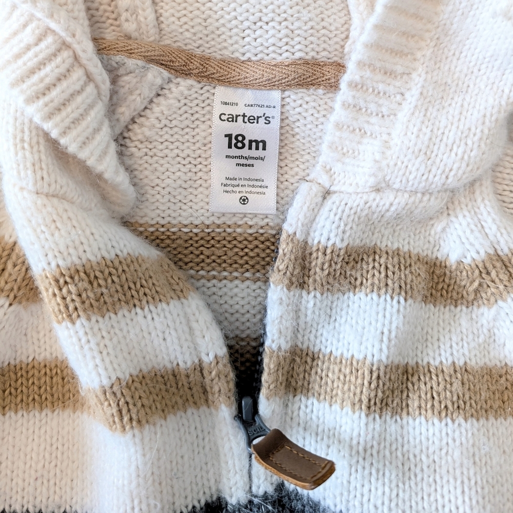 Carter's Sweater Hooded Jumpsuit, 18m - Picture 4 of 4